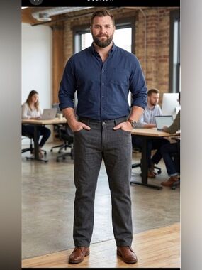 Perry Ellis Cotton Charcoal Grey Classic pants 40x30
